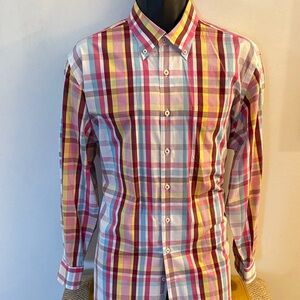 Vibrant Plaid Button-Down Shirt for Men